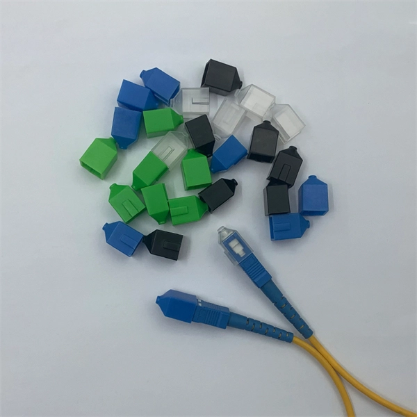Incoming fiber optic cable connected to fiber optic switch