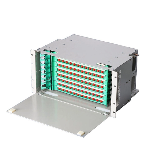 The optical module emits red light